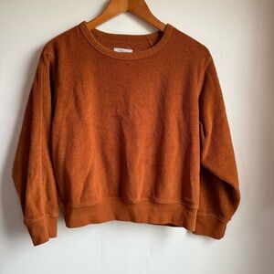 OUTERKNOWN High Tide French Terry Crop Sweatshirt Red Rock small